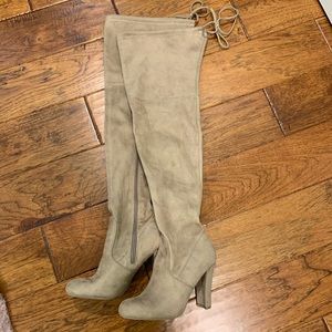 Tan thigh high boots!